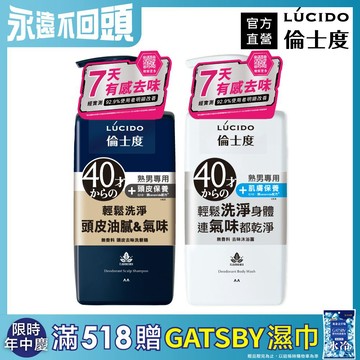 【日本LÚCIDO倫士度】去味洗髮沐浴組
