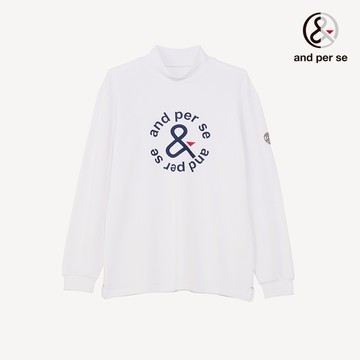 【and per se】男款白色吸濕發熱UPF50+防護伸縮柔軟立領衫 DGU2J923