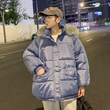 2025冬季新款連帽棉服男 寬鬆保暖鋪棉外套男日系潮流時尚2025年潮