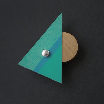 一隻耳朵）圓形單耳针銀925