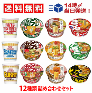 人気 カップ麺 12種類 詰め合わせ セット カップヌードル どん兵衛 麺職人 マルちゃん