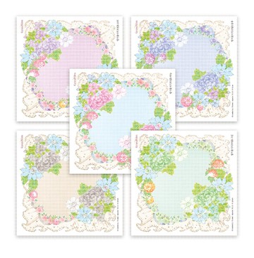 草莓花方形荷葉邊貼紙 (B款)