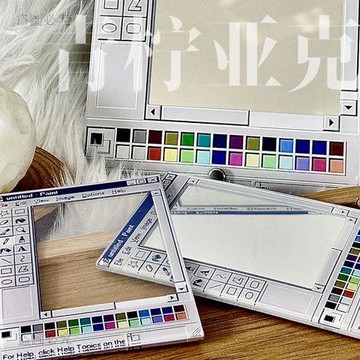 店家精選🎵【復古電腦畫板鏡子】鏡子 化妝鏡 鏡子隨身 復古鏡子 小鏡子 創意 鏡面裝飾邊框 宿舍桌面鏡 交換禮物a95e