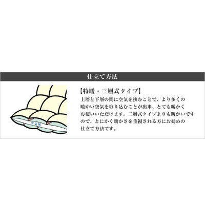 羽毛布団 羽毛ふとん 掛け布団 セミダブル 森林浴羽毛布団：特暖三層式