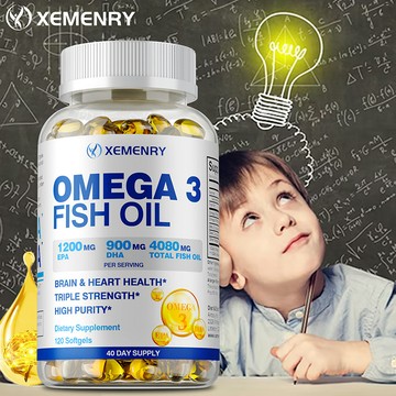 Xemenry - Omega-3 魚油補充劑，4080毫克，含EPA及DHA - 60/120粒 美國製造