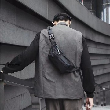 ✨臺灣出貨 男士防水腰包個性胸包休閒時尚戶外運動單肩斜挎包韓版潮流騎行包