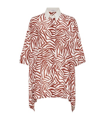 Brunello Cucinelli Cotton-Silk Printed Shirt
