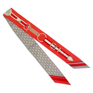 HERMES 愛馬仕 橘色 絲綢 Grand Tralala Twilly 絲巾 【二手名牌BRAND OFF】