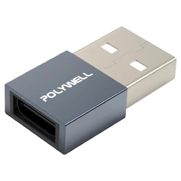 POLYWELL 寶利威爾 USB 2.0 Type-A-Type-C 轉接器  1個  PW15-T02-A031