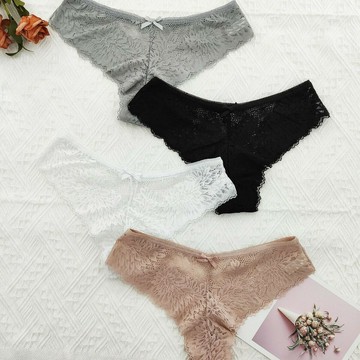 亞馬遜款女士蕾絲內褲性感低腰女士內褲舒適透氣花邊女式三角褲 鑫弘-素時衣櫥