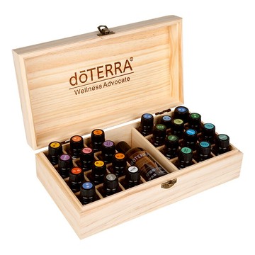 精油收納盒 精油架木製盒子收納盒實木儲存箱24+1格【MJ18152】