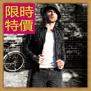 真皮皮衣羊皮夾克-立領修身時尚男機車外套62u37【獨家進口】【米蘭精品】