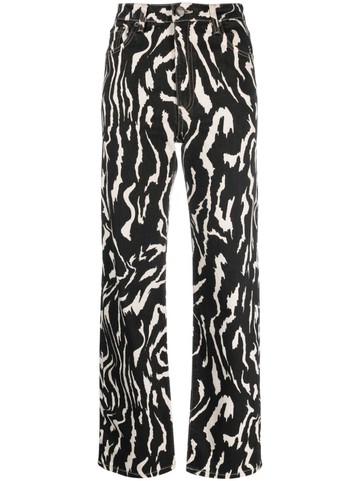 Bimba y Lola - Tiger Liquid-print high-rise straight-leg jeans - women - Cotton/Elastane - 40 - Black