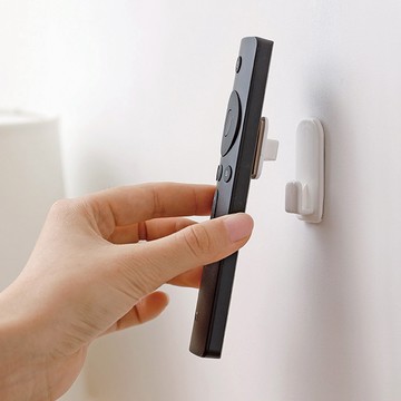 日本 霜山 ABS黏貼式遙控器收納掛勾-6對組