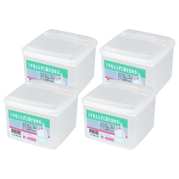 YI SHUIN 亞晨 方型萬用盒 1.3L PP材質 K-896 Set 4個  半透明色