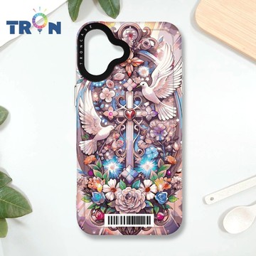 TRON IPHONE 16 PLUS 十字架華麗金光閃閃 防摔 MAGSAFE 磁吸 太空載具殼 透白 手機殼