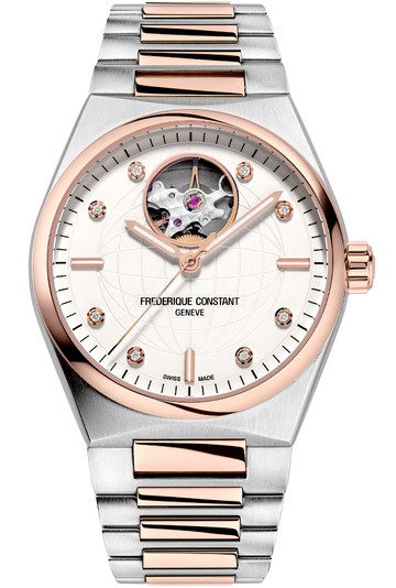 CONSTANT 康斯登錶 HIGHLIFE LADIES 系列 雙心開芯機械女腕錶(FC-310VD2NH2B)-34mm-白面鋼帶【刷卡回饋 分期0利率】【APP下單點數13倍送】