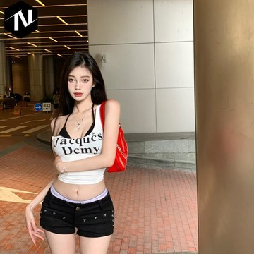【Nico】💜台灣熱銷辣妹吊帶小背心女夏季純欲白色美式熱辣無袖性感短款內搭上衣外穿 時尚套裝 基礎款