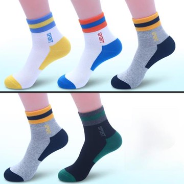 運動襪子男款中筒純棉襪春秋季青少年學生男童吸汗防臭全棉籃球襪