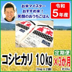 山形県産コシヒカリ10kg(5kg×2袋)全3回