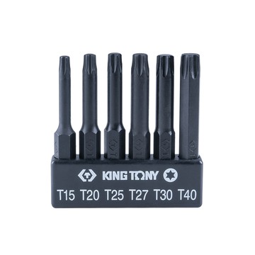 KING TONY 6件式 1/4 六角星型電動起子頭組 KT1004D6TQ
