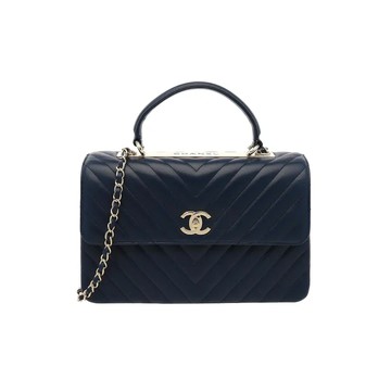 CHANEL TRENDY CC 斜紋翻蓋包鍊條包手提包 (2018) / 中號