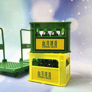 台灣出貨 仿真啤酒框鑰匙扣吊飾 臺灣啤酒 迷你可愛小推車 娃娃機掛件
