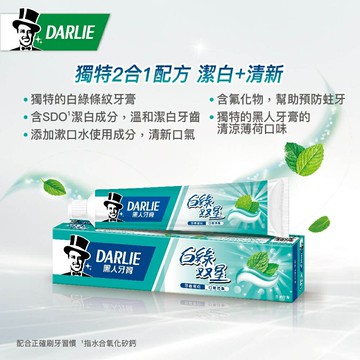黑人 白綠雙星牙膏 140公克