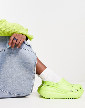 Crocs classic crush clogs in limeade-Green