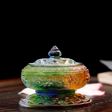 家居室內香薰爐佛堂檀盤香塔香座西藏傳密宗八吉祥七寶琉璃香熏爐