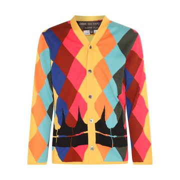 Comme Des Garcons Homme Plus - Multicolour Wool Blend Diamond Cardigan