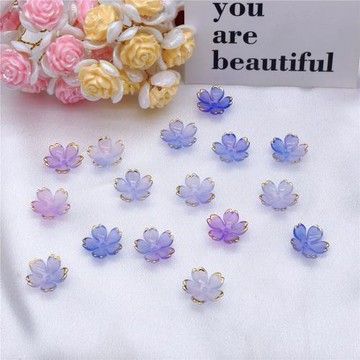 仿真家居裝飾假花花束diy手工配件材料包漸變櫻花花瓣玫瑰花發簪