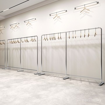 ✅開立發票 服裝店展示架不銹鋼落地式中島服裝架童裝貨架女裝店專用掛衣架子 PRY5