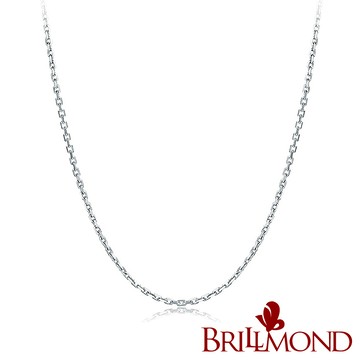 【BRILLMOND】義大利 18K金 1.8克 刻面十字鍊(1.8g 18K白金 16-18吋兩用