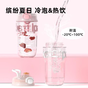 大嘴猴水杯夏季女生隨手杯子耐高溫學生便攜tritan塑料杯上學專用