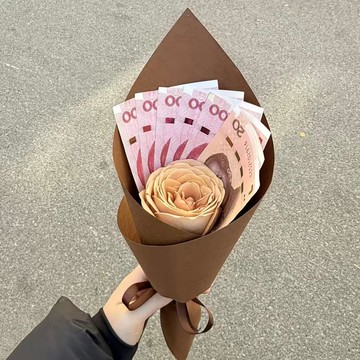 ✨桃園出貨✨✨桃園出貨✨手工自制有錢花一朵花束diy材料生日情人節禮物送女朋友獨一無二