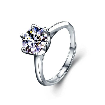 【巴黎精品】現貨+預購 莫桑鑽石戒指飾品配件925純銀戒指婚戒鑽戒開口戒-2克拉對戒莫桑鑽戒指p1as83