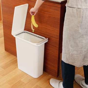 【日本RISU】( H&H系列)防臭按壓式垃圾桶20L(白色)