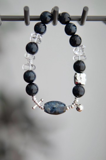 風暴星漩 - 彼得石 藍虎眼 白水晶 S925銀 手鏈手串