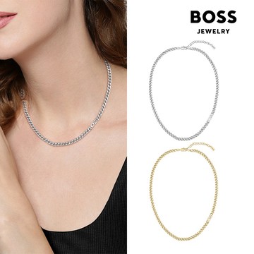 【BOSS】Kassy For Her系列 不鏽鋼扁平鍊條項鍊(2色可選)