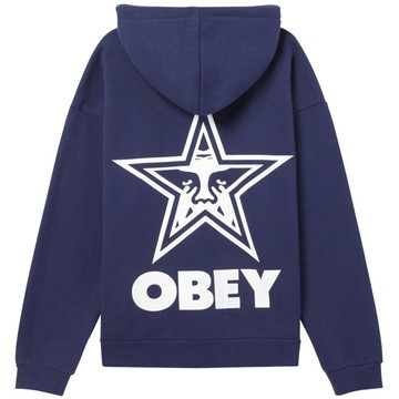 OBEY 112470224-BLU BOLD STAR PULLOVER HOODIE 帽T (藍色)