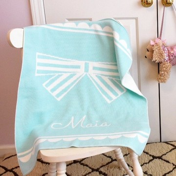 客製化姓名毯子/ Scallop Ribbon 60x80cm