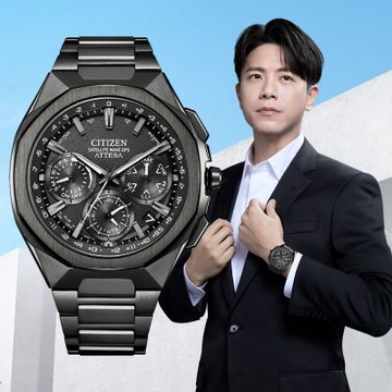 CITIZEN星辰 GENTS GPS 韋禮安廣告款八角黑鈦衛星對時光動能男錶-CC4105-69E-44mm