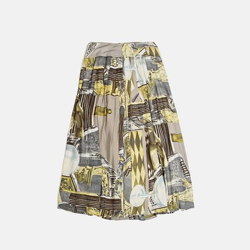 【蛋植物古著】羅馬街景高腰印花古著裙