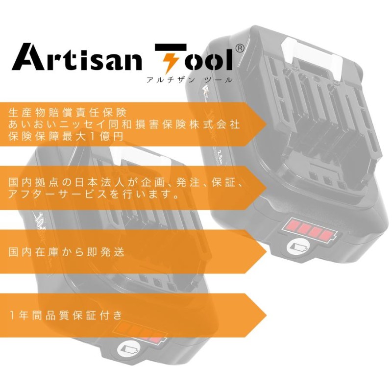 ArtisanTool マキタ互換バッテリー BL1015B 2.5Ah 10.8v 安全制御搭載 長持ち マキタ互換 10.8v 2.5Ah 2個入り  | LINEショッピング