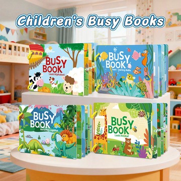 甄選好物🔥兒童安靜書 忙碌書Busy Book 撕撕書黏貼書 魔鬼氈可重複撕貼 蒙氏啟蒙早教教具 專注力訓練益智玩具