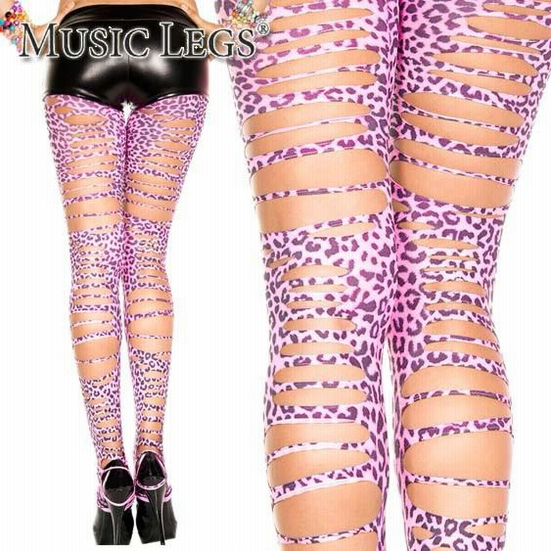 MusicLegs(ミュージックレッグス) ダメージ加工 レオパードレギンス