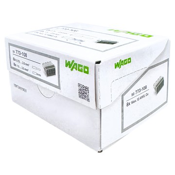 WAGO 旺科 快速接頭8孔導通 0.75...2.5 mm² Max. 12 AWG Cu  1盒