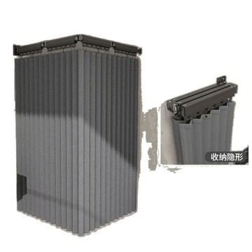 浴簾/伸縮桿 【伊達】可折疊浴簾 隱形浴室隔斷簾 防水簾 幹濕淋浴分離門簾 窗簾  三折杆簾1.5*2米