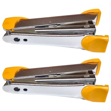 MAX 美克司 新型釘書機 HD-10-RY 橘黃色｜輕巧便攜、人體工學設計  2個